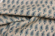 Block Print Linen Fabric, Li'L Paisley  Home Decor Linen, Thick Linen  Cotton Mughal Block Print Fabric, Pillow Cushion, Table Cover, Upholstery  Organic & Natural