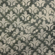 Block Print Linen Fabric, Rajputana Jali  Dark Grey Floral Block Print  On Thick Linen Fabrics, By The Yard, Homedecors, Boho Curtains, Sewingupholstery