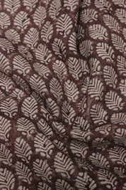 Block Print Linen Fabric, Sangmarmar Jaal  Traditional Block Print Fabric, Brown Hand Printed Fabric, Linen Fabric, Indian Fabric, Cushion Pillow Fabric