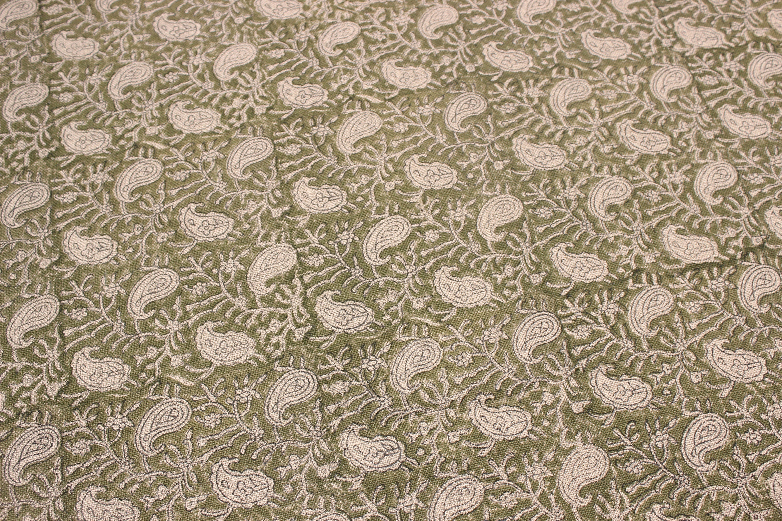 Block Print Linen Fabric, Kerry Jaal  Heavy Linen Fabric Indian Hand Block Print Fabric Pillowcases Thick Linen Upholstery Block Printing Art Table Cover,Curtain