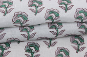 Linen Fabric, Rohini, Block Print, Fabric By Yard, Indian Handloom Fabric, Home Décor