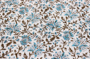 Block Print Linen Fabric, Neera Bel  Pure Linen & Cotton Fabrics With Indian Handmade Block Print Art,Floral Design Running Fabric For Home Decors Upholsterypillows
