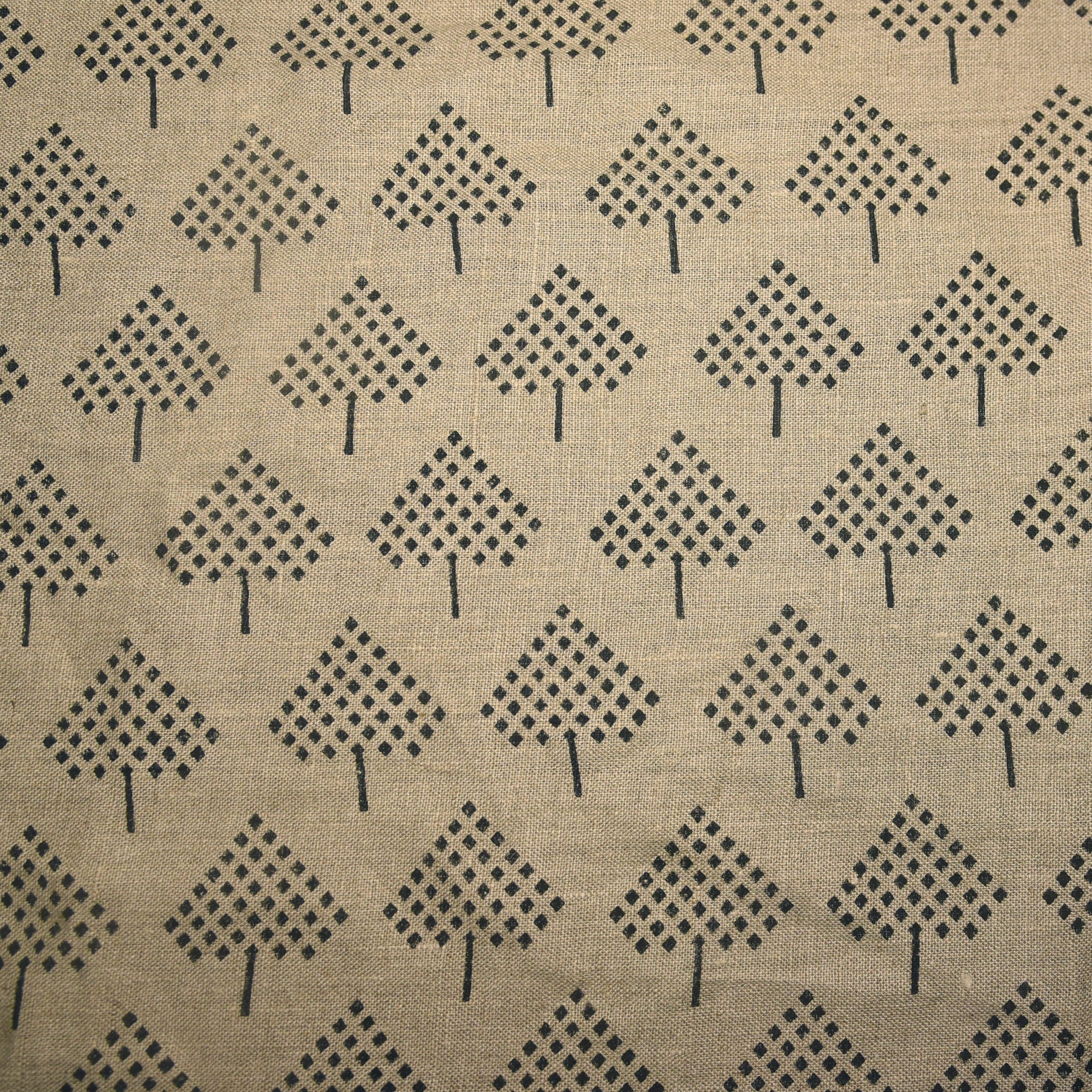 Block Print Linen Fabric, Umbrella  Block Print Handloom Linen Fabric Heavy Linen Fabric,Upholstery Fabric, Pillow Cover Fabric, Thick Fabric Natural Linen