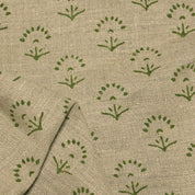 Block Print Linen Fabric, Sparkle   Perfect Home Decor Linen Fabric With Extra Thickness And Width, Undyed Linen Base With Traditional Indian Hand Block Print