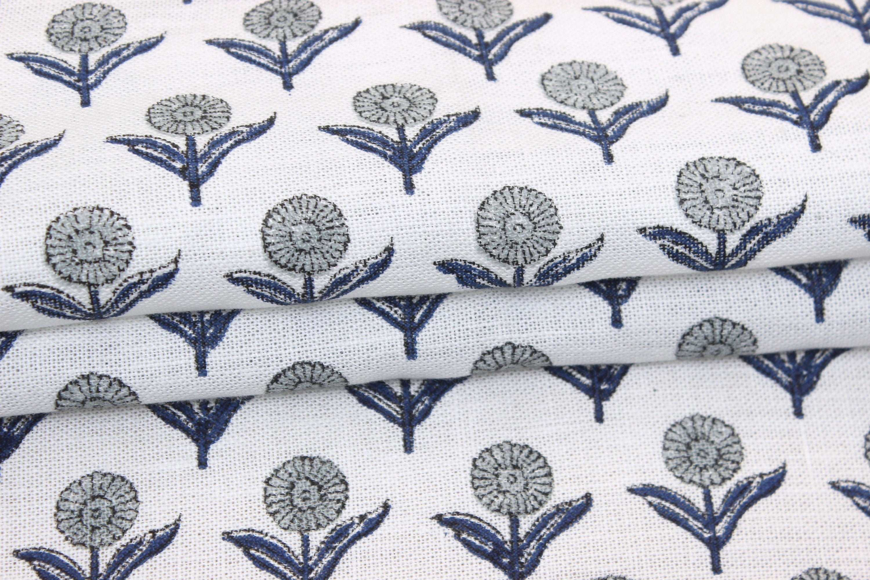 Block Print Linen Fabric, Pukhraj   Hand Block Print Linen & Cotton Fabric  For Heavy Pillow Covers And Printed Upholstery  Handmade And Sustainable Decors