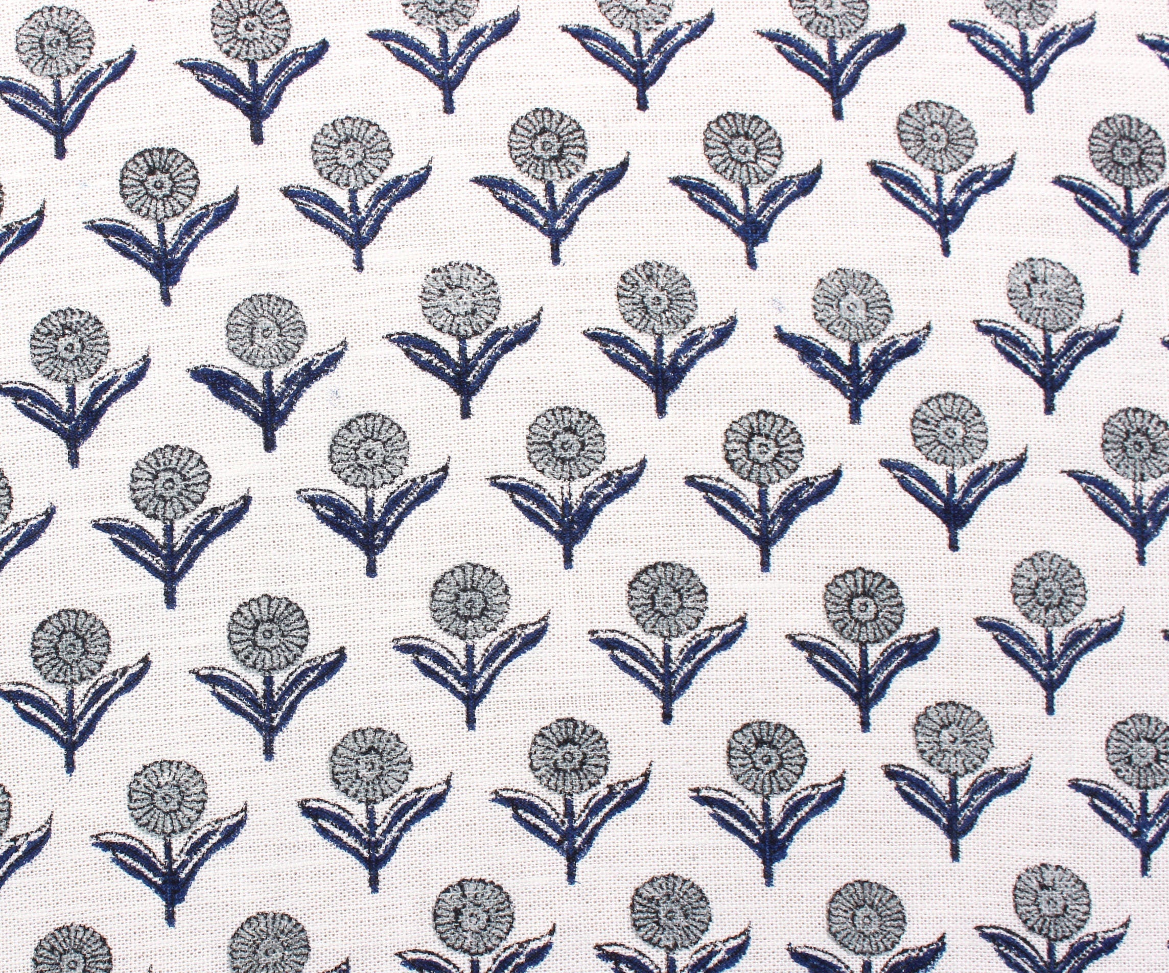 Block Print Linen Fabric, Pukhraj   Hand Block Print Linen & Cotton Fabric  For Heavy Pillow Covers And Printed Upholstery  Handmade And Sustainable Decors
