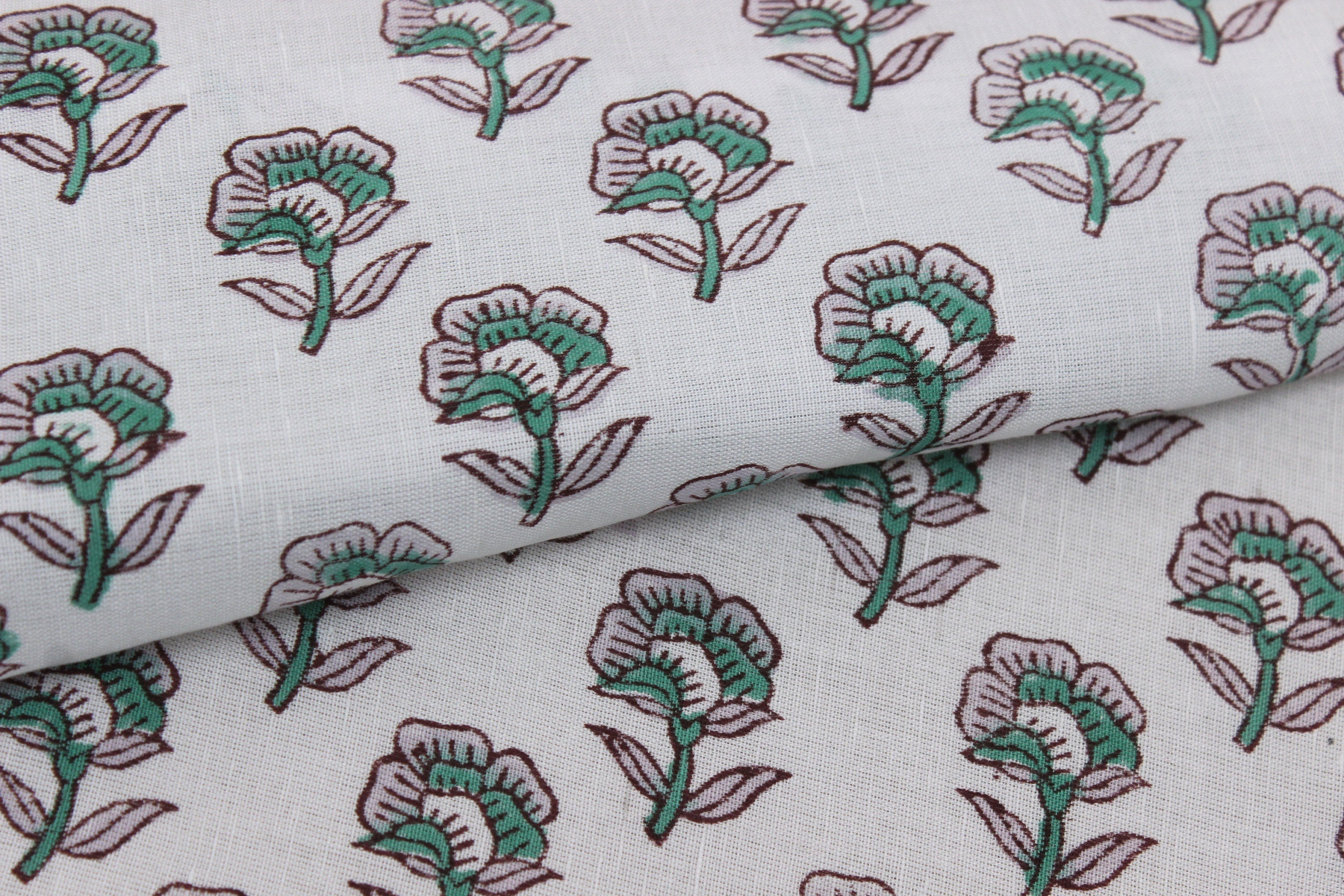 Linen Fabric, Rohini, Block Print, Fabric By Yard, Indian Handloom Fabric, Home Décor