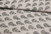 Block Print Linen Fabric, Kanak Butti  Indian Hand Blockprint Linen Fabric, Grey/Green Color Fabric, Blocked Printing Fabric, Designer Floral Printing On Fabric