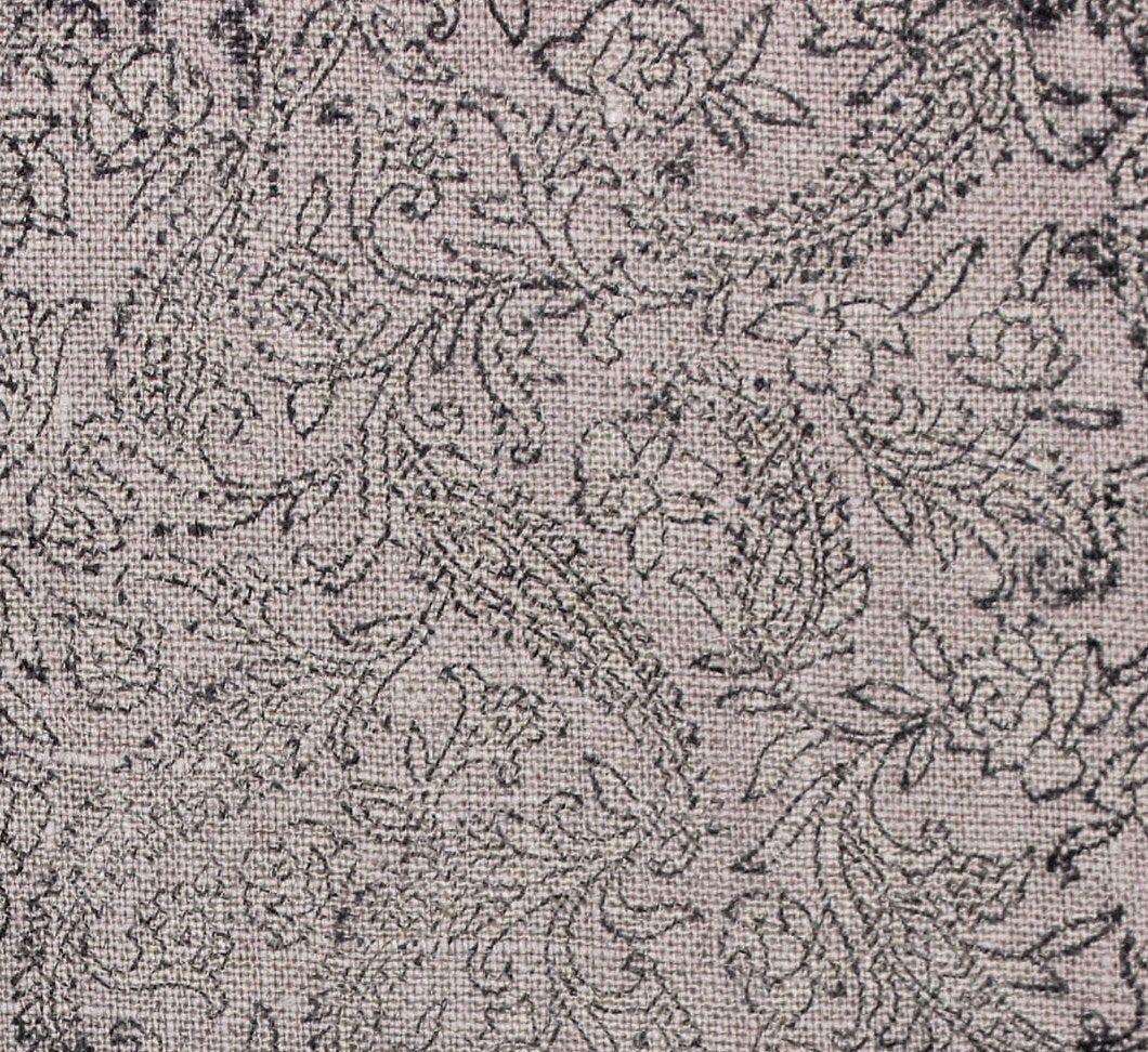 Handstamped Linen Block Print Fabric  300Gsm Thick Organic Linen, Heavy 58"Wide/Length By The Yard, Indian Print Available In Linen/Cotton