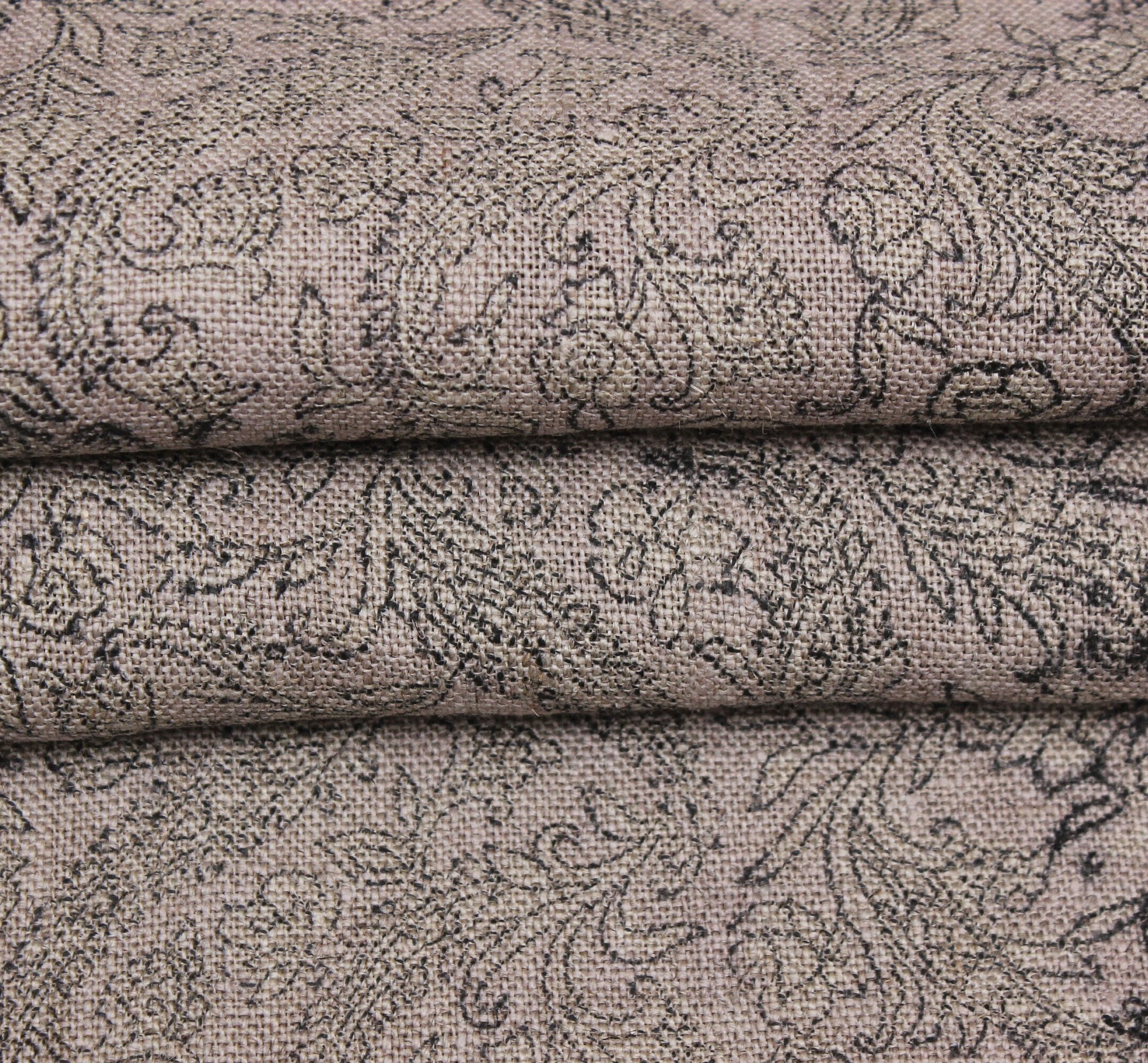 Handstamped Linen Block Print Fabric  300Gsm Thick Organic Linen, Heavy 58"Wide/Length By The Yard, Indian Print Available In Linen/Cotton
