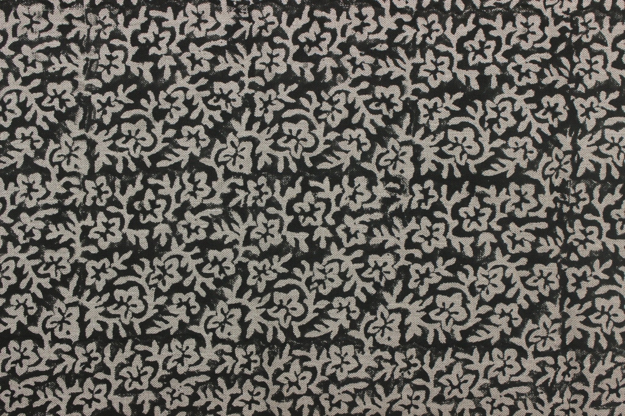 Block Print Linen Fabric, Nidhi Van  Printed Black Fabric Block Print Linen, Indian Fabric, Fabric By The Yards