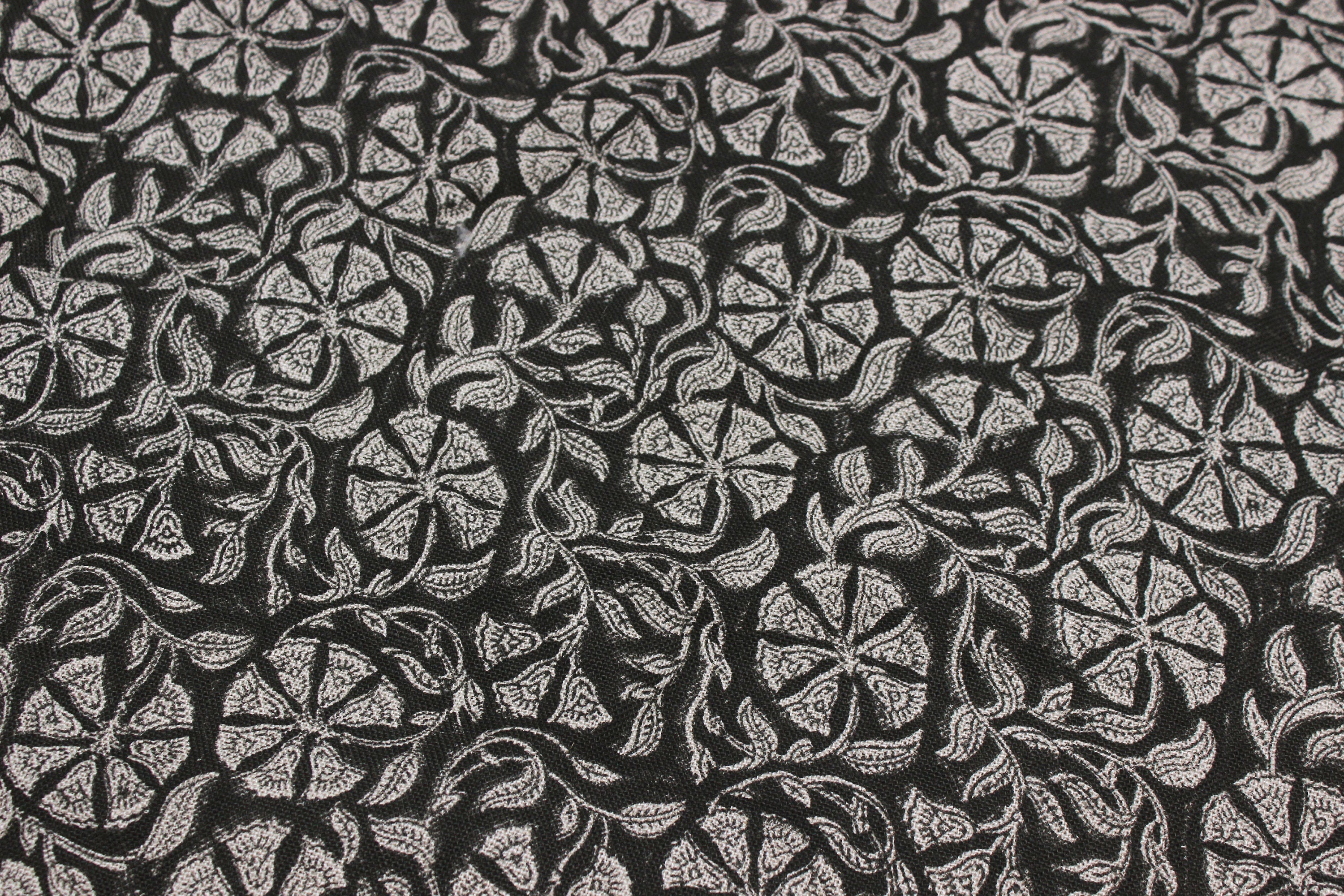 Block Print Linen Fabric, Rudraksha Fabric  Indian Hand Block, Linen Block Print Textile, Extra Wide Craft Fabric By The Yard, Floral Print Linen