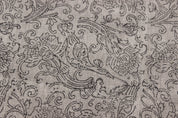 Block Print Linen Fabric, Sanganer Jaal Block Print Linen Fabric, By The Yard Fabric, Linen Upholstery Fabric, Black Design,Farmhouse, Boho, Handloom Design.