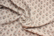 Coastal Tulip  Pure Linen Block Print  Block Print Fabric, Printed Linen Fabric, Block Print Upholstery Fabric, By The Yard, Linen Fabric,
