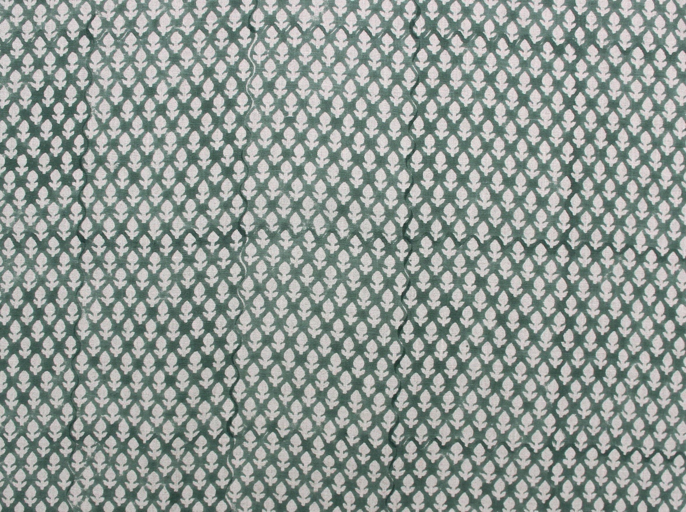Hariyali  India Hand Block Printed Fabric  Thick Linen Fabric, Block Print By The Yard, Linen Block Print Upholstery, Hand Block Pillow