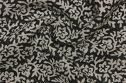 Block Print Linen Fabric, Nidhi Van  Printed Black Fabric Block Print Linen, Indian Fabric, Fabric By The Yards