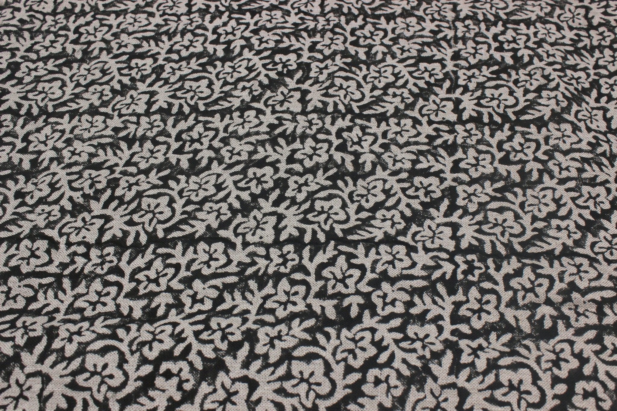 Block Print Linen Fabric, Nidhi Van  Printed Black Fabric Block Print Linen, Indian Fabric, Fabric By The Yards