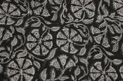 Block Print Linen Fabric, Rudraksha Fabric  Indian Hand Block, Linen Block Print Textile, Extra Wide Craft Fabric By The Yard, Floral Print Linen