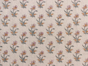Coastal Tulip  Pure Linen Block Print  Block Print Fabric, Printed Linen Fabric, Block Print Upholstery Fabric, By The Yard, Linen Fabric,