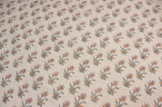 Coastal Tulip  Pure Linen Block Print  Block Print Fabric, Printed Linen Fabric, Block Print Upholstery Fabric, By The Yard, Linen Fabric,