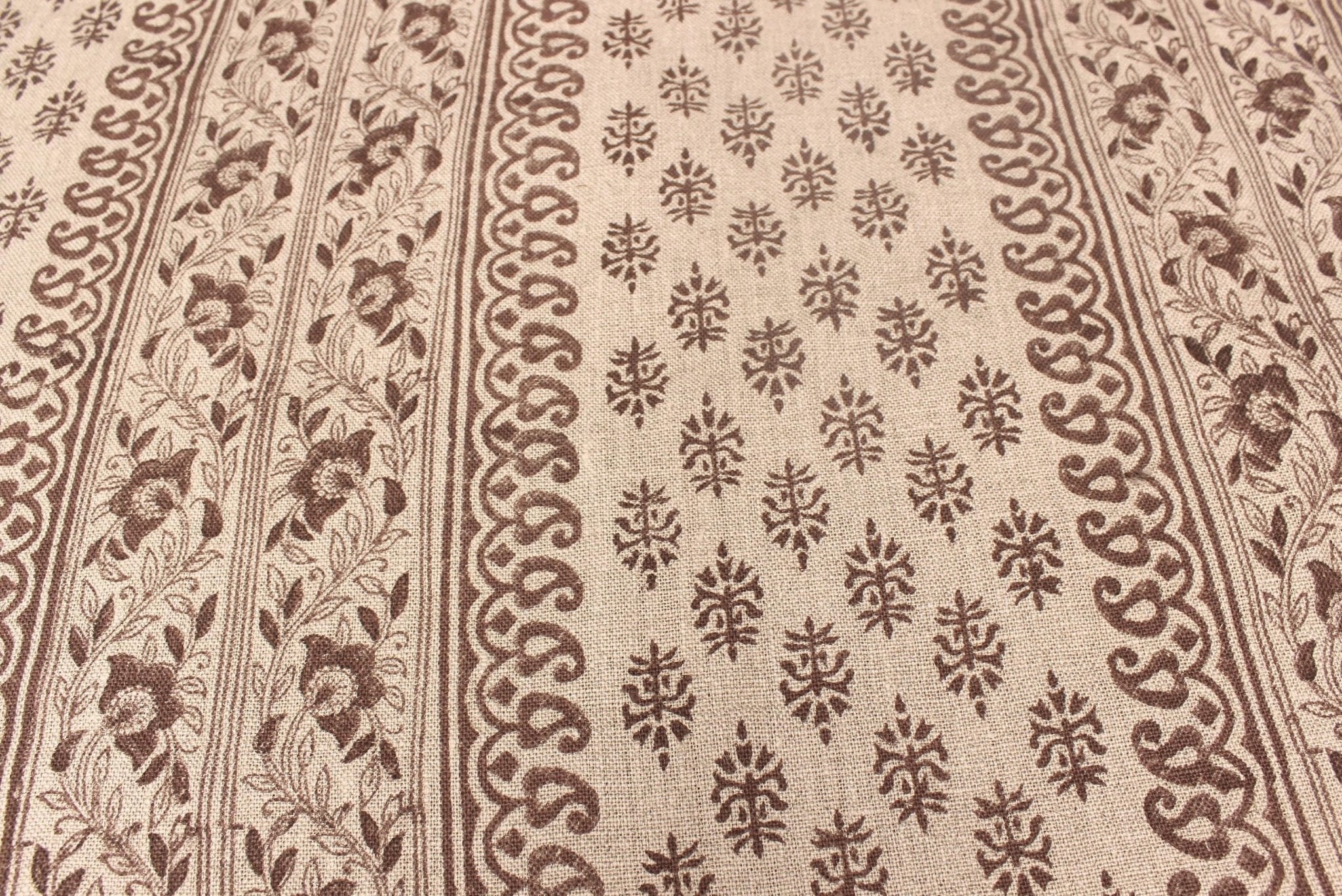 Bagh Buta  Heavyweight Linen Fabric Natural.Thick Linen, Chocolate Colour, Upholstery Fabric, Sofa Chair Cover, Indian Linen By The Yard