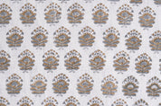 Bheeshma  Floral Heavy Linen Fabric Designer Indian Hand Block Print Heavy Fabric Pillowcases Linen Upholstery Block Printing