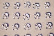 Indrajeet  Block Print Handloom Linen Fabric Heavy Linen Fabric, Upholstery Fabric,Pillowcases, Home Decor Blue Linen Flower