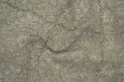 Block Print Linen Fabric, Manikarnika Harit  Natural Green Block Print Linen Fabric  Handmade Indian Handblock Art  Linen & Cotton For Home And Interior Decors