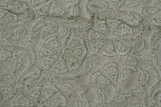Block Print Linen Fabric, Sudarshan  Nature Blooming Vine  Linen Block Print Block Print Heavy Linen Fabric Thick Linen Fabric Green Flower Vine