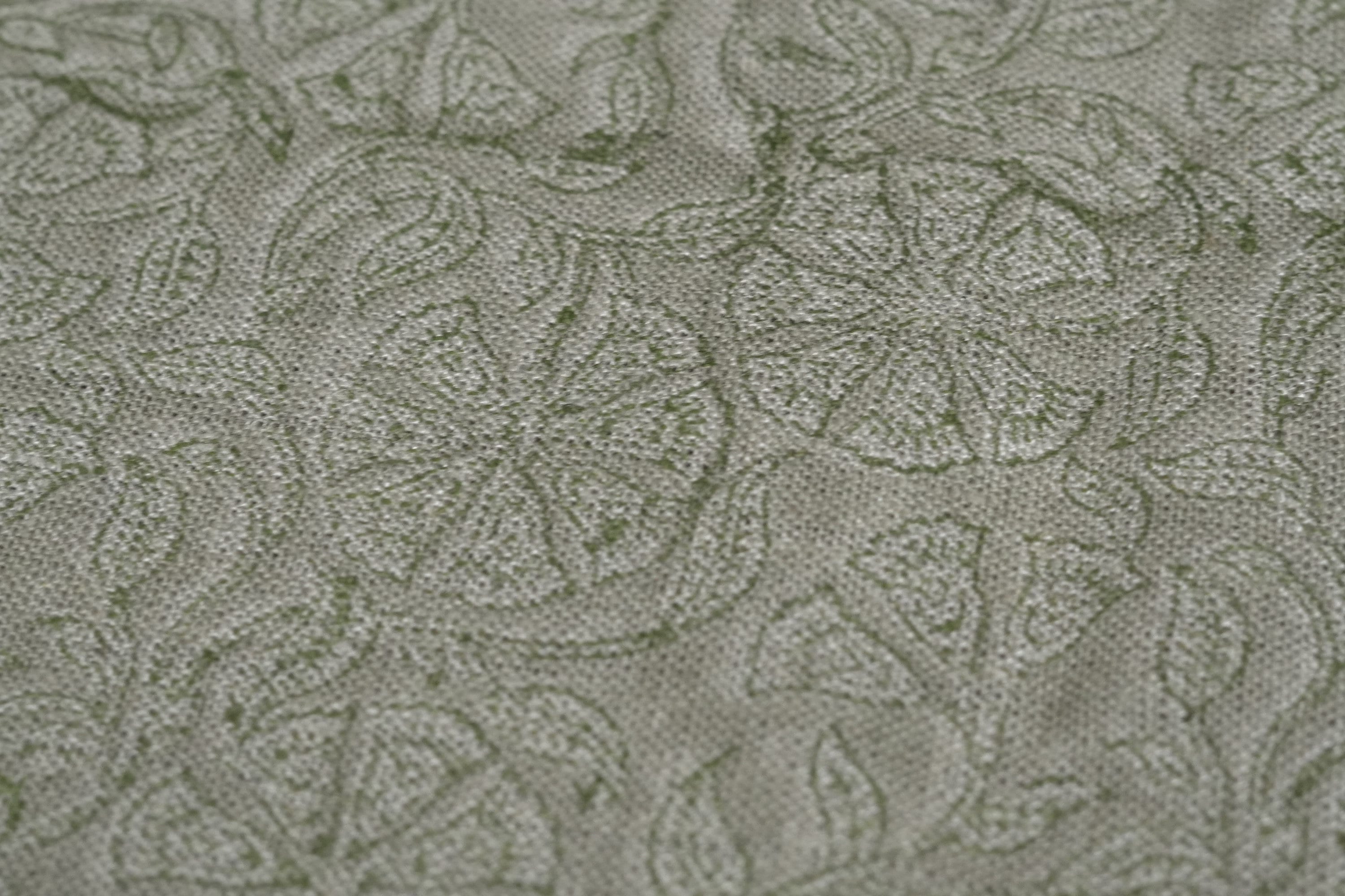 Block Print Linen Fabric, Sudarshan  Nature Blooming Vine  Linen Block Print Block Print Heavy Linen Fabric Thick Linen Fabric Green Flower Vine