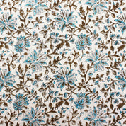 Block Print Linen Fabric, Neera Bel  Pure Linen & Cotton Fabrics With Indian Handmade Block Print Art,Floral Design Running Fabric For Home Decors Upholsterypillows