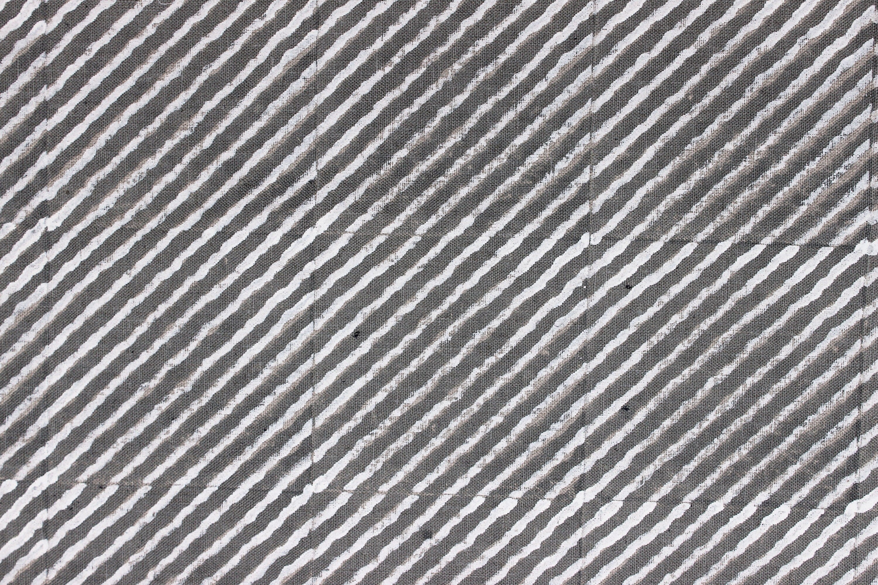 Block Print In Gray/White  Linen Running Fabric, Indian Linen Block Print,Heavy Linen Pillow And Cushion,Home Decor And Upholstery Fabric