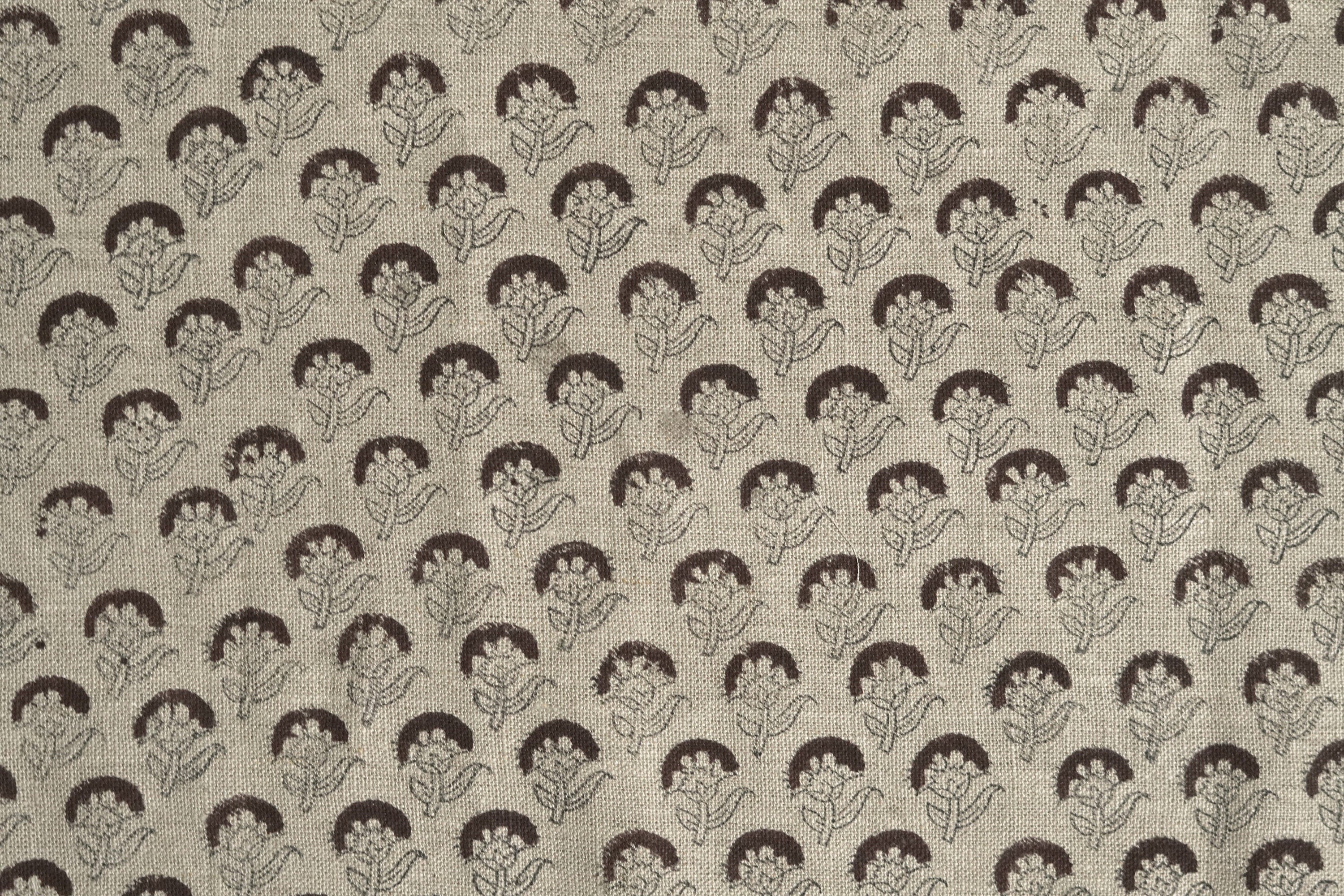 Juju Flower  Fabric With Flowers, Designer Block Print Fabric, Linen Fabric