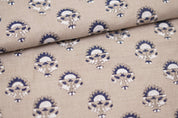 Indrajeet  Block Print Handloom Linen Fabric Heavy Linen Fabric, Upholstery Fabric,Pillowcases, Home Decor Blue Linen Flower