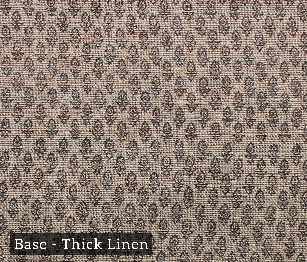 EVERBEE || traditional linen FABRIC - Blockprint Mini Floral Handstamped , Indian Linen Fabric , India Hand Block Print Fabric |