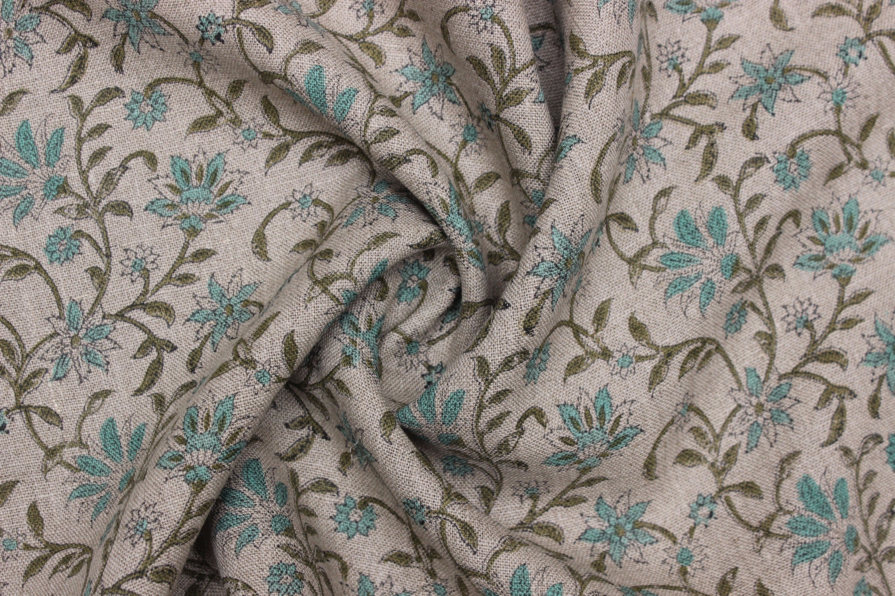 Viscose Linen 63" Wide, block print fabric, Upholstery Fabric, pillow cover fabric, Curtain Linen By The Yard - Aradhna