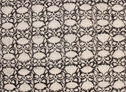 Block Print Linen Fabric, Ulta Kamal  Block Print Fabric By The Yard, Floral Black Beige Base Fabric, Indian Block Printed Fabrics, Fabric, Block Print