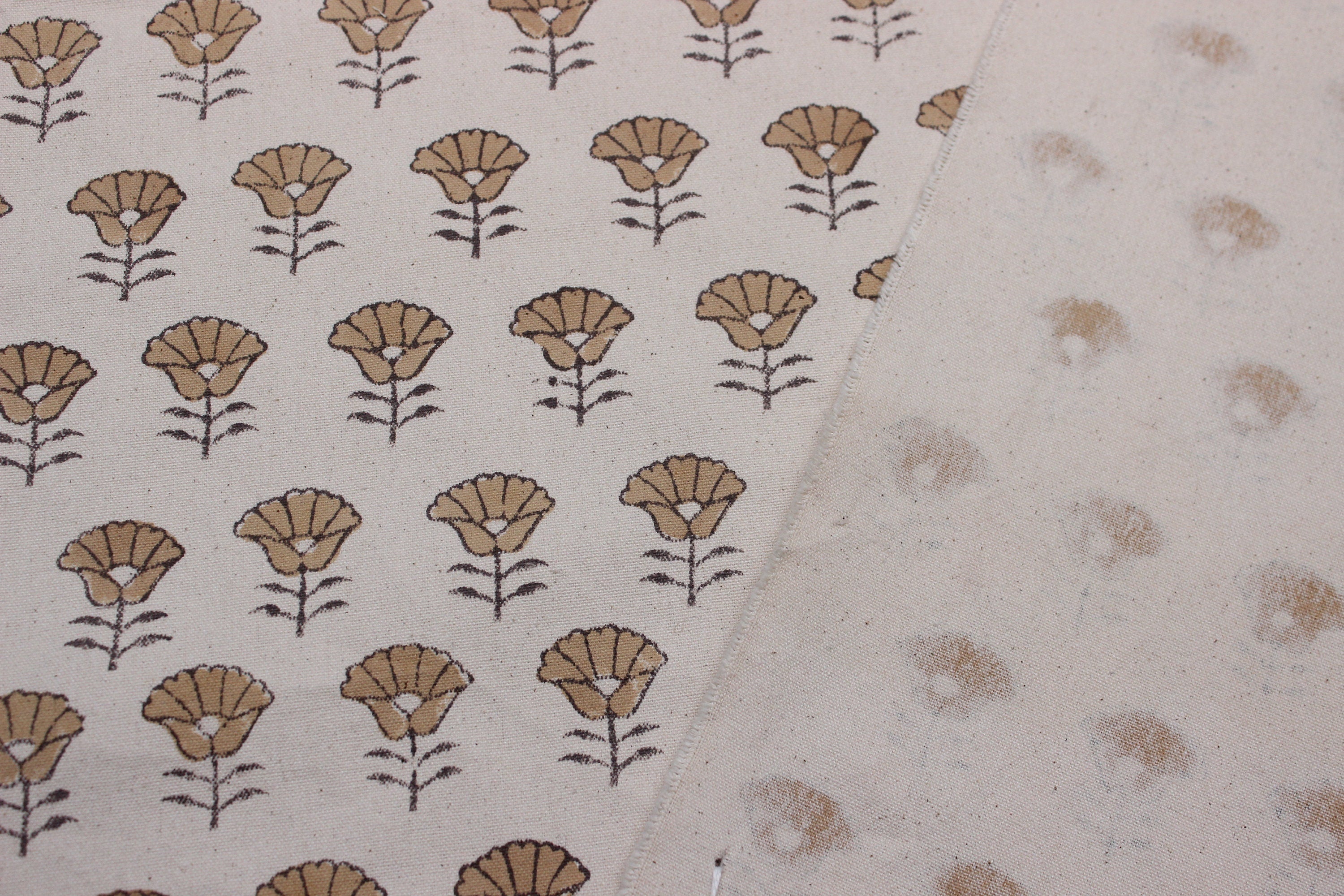 Block Print Linen Fabric, Kohinoor  Indian Cotton Fabric  Thick Hand Loom Linen, Block Print Fabric, Floral Linen Fabric Handmade Upholstery Fabric, Linen For Home