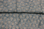 Block Print Linen Fabric, Tulsi Buti Floral  Thick Handloom Linen, Most Popular Indian Block Print For Pillow Cases, Upholstery And Thanksgiving Decor