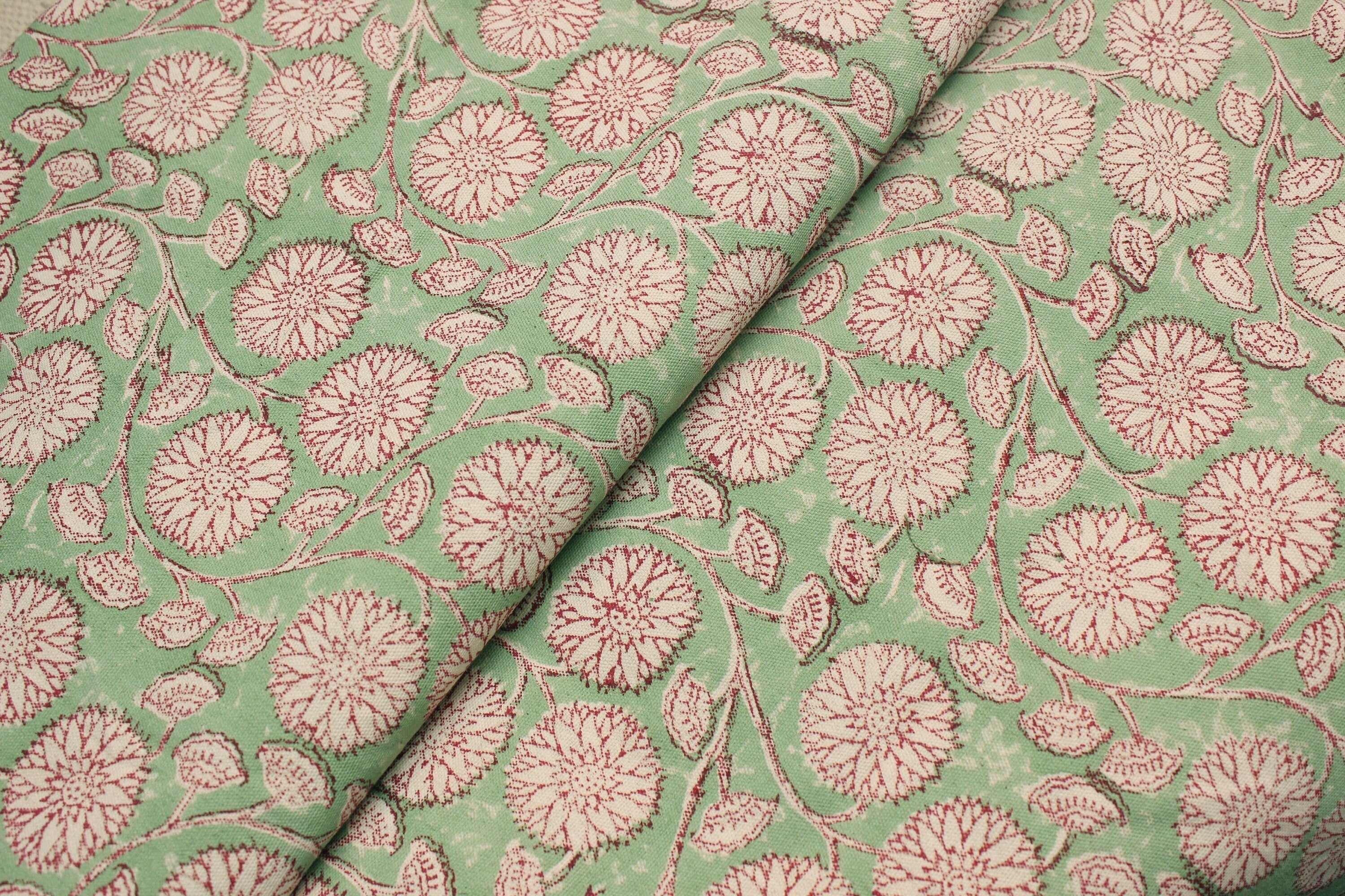 Block Print Linen Fabric, Sudarshan  Indain Hand Block, Linen Running Fabric  Block Print Fabric For Upholstery, Linen Pillow Cases Sofa Cushion