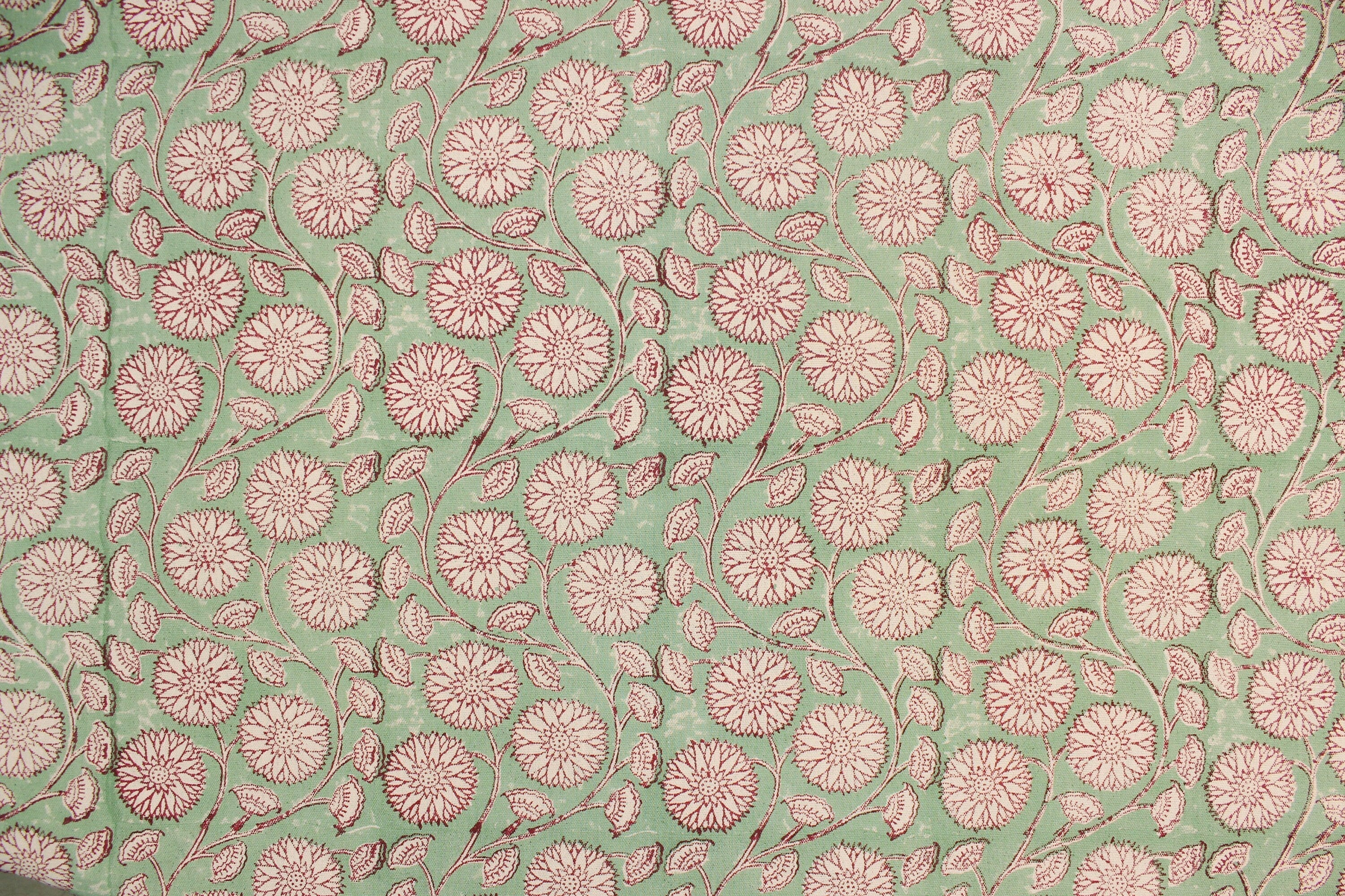 Block Print Linen Fabric, Sudarshan  Indain Hand Block, Linen Running Fabric  Block Print Fabric For Upholstery, Linen Pillow Cases Sofa Cushion
