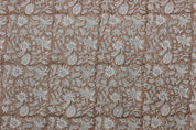 Block Print Linen Fabric, Manikarnika  Block Print Fabric, Floral Print Linen, By The Yards, Pillow Cover Fabric For Table Cloth, Thick Linen Fabric For Upholstery