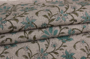 Viscose Linen 63" Wide, block print fabric, Upholstery Fabric, pillow cover fabric, Curtain Linen By The Yard - Aradhna