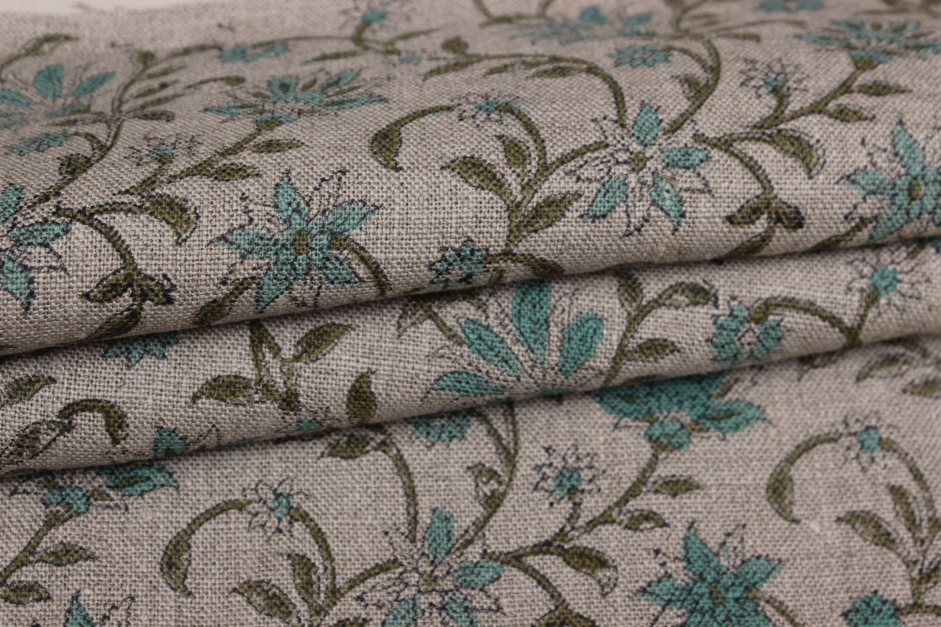 Viscose Linen 63" Wide, block print fabric, Upholstery Fabric, pillow cover fabric, Curtain Linen By The Yard - Aradhna