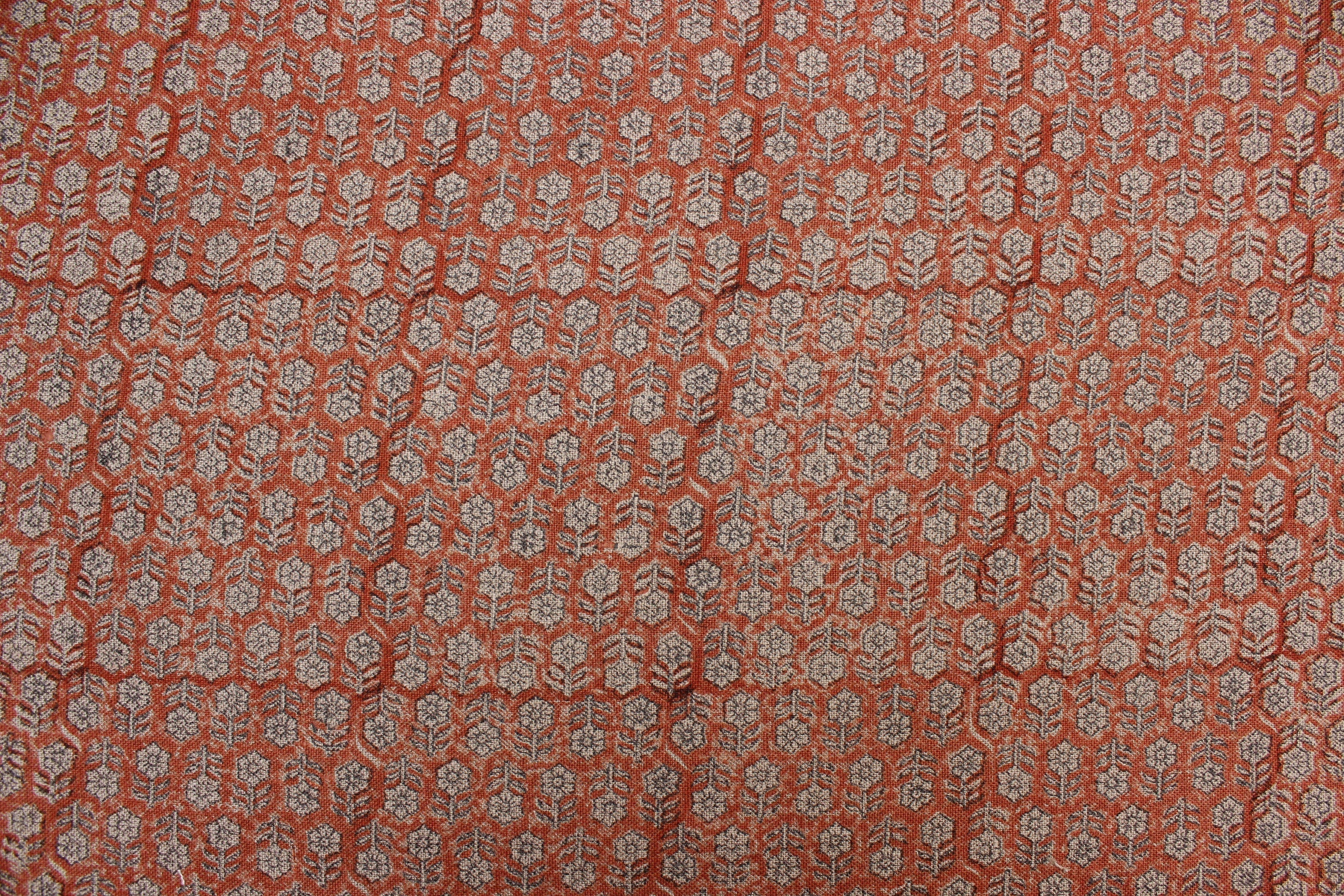 Block Print Linen Fabric, Tulsi Butti  Linen Running Fabrichandloom Heavy Fabric  Indian Block Printed Fabric  Hand Block Pillow Case  Hand Block Upholstery