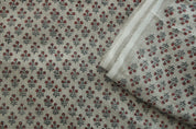 Block Print Linen Fabric, Kesariya  Hand Block Print, Floral Linen, Fabric By The Yard, Sewing Fabric, Pillow Cushion,Upholstery, Home Decor