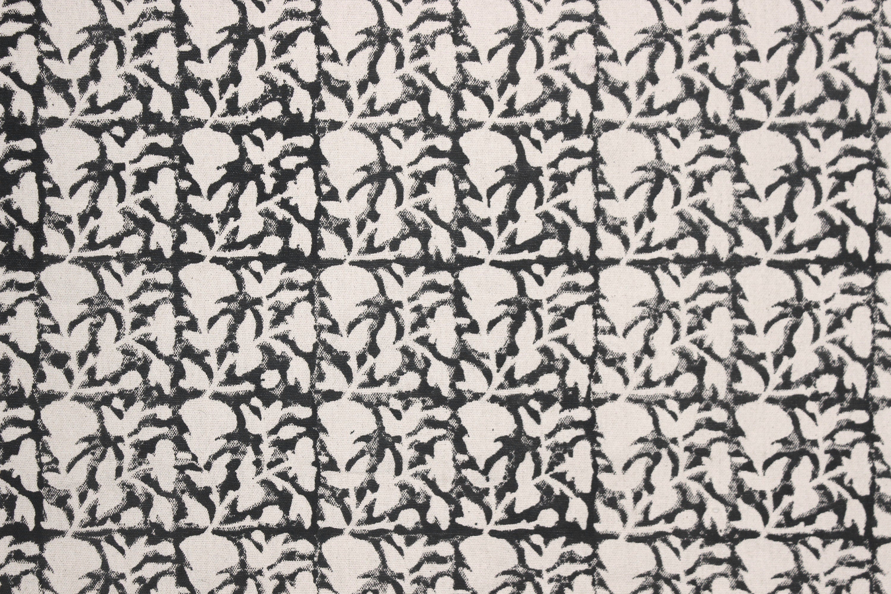 Block Print Linen Fabric, Midnight Gudhal  Handmade Floral Art Block Print Fabric, Indian Fabric, Fabrics By The Yard