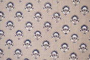 Indrajeet  Block Print Handloom Linen Fabric Heavy Linen Fabric, Upholstery Fabric,Pillowcases, Home Decor Blue Linen Flower