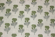 Block Print Linen Fabric, Manmohan  Pure Linen Fabric, Handmade Indian Block Print Fabric, Linen Running Fabric, Heavy Weight Handloom Fabric, Natural Linen By Yard