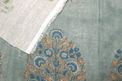 Guldasta  Indian Handblock Print Fabric By The Yard  Indian Handloom Linen  Block Print Fabric  Upholstery, Curtain & Pillow Fabric
